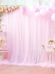 2pcs White Tulle Backdrop Organza Curtain, 2025 New Year Decor Banner Organza, White Wedding Mesh Valance Arch Tulle Curtain, Wedding Party Background Cloth, Bridal Shower Birthday Party Background Decoration Supplies, Wedding Supplies, Wedding Decoration Organza, Wedding Favor, Valentine's Day Decor, Stage Decoration Mesh Gauze(Including Clips) Back To School Valentine's Day