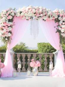 2pcs White Tulle Backdrop Organza Curtain, 2025 New Year Decor Banner Organza, White Wedding Mesh Valance Arch Tulle Curtain, Wedding Party Background Cloth, Bridal Shower Birthday Party Background Decoration Supplies, Wedding Supplies, Wedding Decoration Organza, Wedding Favor, Valentine's Day Decor, Stage Decoration Mesh Gauze(Including Clips) Back To School Valentine's Day