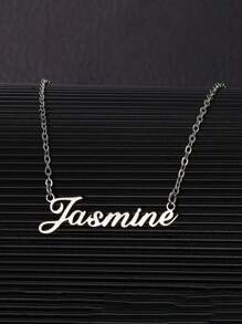 1 pièce Collier personnalisé simple DIY en acier inoxydable, accessoire de cou (personnalisation uniquement en anglais). Élégant, mode automne, vintage, sobre, simple, maman de foot, décontracté, style ancien argent. Personnalisé, unique. Cadeau idéal pour elle, copine, maman, famille, amis pour anniversaires, anniversaires, port quotidien, bal de promo, fête des mères, Saint-Valentin, remise des diplômes, mariages, Saint-Valentin