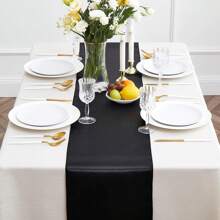 1/2/5/10 Pcs Satin Table Runners, 28x275cm, Elegant Soft Silky Table Decor For Party, Banquet, Wedding, Thanksgiving, Valentine's Day, Christmas, New Year