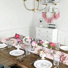 1 Pc Valentine's Day Table Runners, Dresser Scarves Valentines Table Decorations For Coffee Wedding Holiday Party Dining Romantic Heart Tree