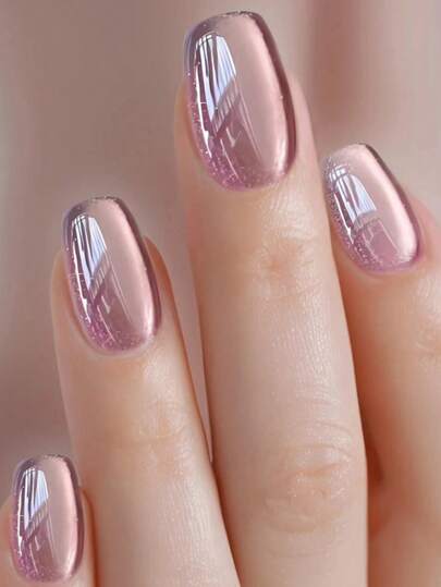 30 st. kattögon-nagelklistermärken, avtagbara, eleganta och chica, röda och lila enfärgade, lämpliga för kvinnors vardagskläder, fester, helgdagar, inkluderar gelégel och nagelfil, nagelklistermärken, nagelkonsttillbehör