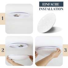 ZMH Deckenlampe LED Deckenleuchte Schlafzimmer - Küchenlampe Decke Kinderzimmerlampe Sternenhimmel Ø25cm Kaltweiß 12W 3000/4000/6000K Deckenbeleuchtung Flur Rund Flurlampe für Kinderzimmer Wohnzimmer - Kaltlicht 6000K - Übersicht 8