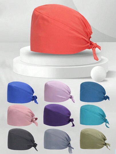 1pc Solid Color Polyester Stretch Quick Dry Nurse Cap, Unisex, Breathable Sweat-Absorbent For Hospital, Nursing Center, All Season