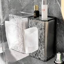 1pc Tissue Box, Glacier Pattern Storage Box, Acrylic Wall-Mounted Tissue Box, Suitable For Occasions, Kitchen, Living Room, Bedroom Student Dormitory And Other Occasions Home Bathroom Decor Bathroom Organizer Fall Decor Back To School