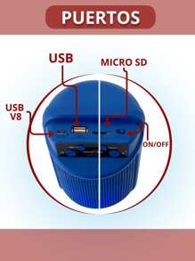 Bocina Bluetooth 3″ con Luz LED GTS-1349 - Multicolor - Ver 5