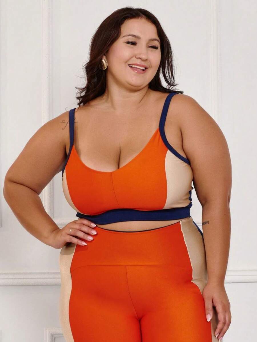 Top Feminino Fitness Plus Size Academia 11200 - 橘色 - 查看 1