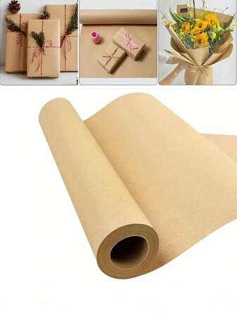 1 rollo de papel para envolver regalos de unicolor, papel para hacer figuras de cumpleaños, papel para envolver regalos de flores,