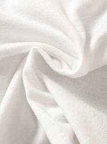 Baby Girl 2pcs/Set Portrait Print T-Shirt & Solid Color Belted Shorts, Casual Minimalist Outfit