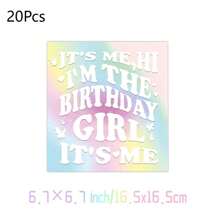 20 件 Singer 生日装饰餐巾 | It's Me Hi I'm The Birthday Wemen It's Me 派对用品激光鸡尾酒餐巾 - 粉色 Wemen 生日单身派对餐具，圣诞节