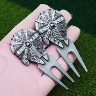 1/2pcs Golf Ball Repair Tool, Inspired By Spaceship Design, Magnetic Metal Divot Repair Tool, Zinc Alloy, White/Black Available, Sports & Outdoor Gear, Golf Accessories