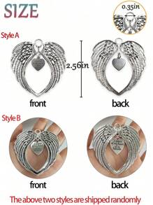 1pc Angel Wings Ornaments, Bell Charm Memorial Ornaments For Lost Loved Ones, Stainless Steel Angel Wings Decoration Tree Decoration Gift Box Home Decoration Pendant (Mom) Heart Wings Design Hanging Ornaments Craft, 1pc Modern Zinc Alloy Home Decoration,Home Decor ,Room Decor,Wall Decor Gifts Birthday Graduation - Multicolor - View 3