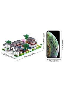 Bloques de construcción educativos de Nanoblock al por mayor para niños y niñas. Presenta las puertas del Jardín Clásico de Suzhou con arquitectura de estilo chino, sin luces. Decoración para la habitación