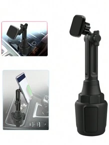Car Cup Holder Stable Magnetic Phone Mount Cellphone Stand Compatible With IPhone, Android Phone, Gift For Birthday, Family, Friends For Summer Gifts Birthday Driving Car Accessories Car Phone Holder Strong Load-Bearing - Black - View 2