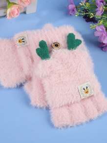 Christmas Knitted Fingerless Gloves With Fliptop, Warm Winter Gloves For Students To Write - Multicolor - View 15