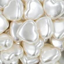 100pcs Shimmering Love Pearl Confetti , Faux Pearl Design Romantic Sprinkling Decor For Weddings Parties Holidays Favor Props,DIY Crafting Bracelets, Earrings, Pendants, Accessories(Heart,Star,Bow,Sakura,Beads),Christmas
