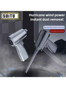 SUITU 85000rpm Compressed Electric Air Cleaner | Rechargeable Hair Dryers | Computer/Keyboard/Camera Cleaning | Home/Car/Camping Multi-Function Hair Dryer | Black, Gift Idea