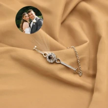 Customized Photo Projection Bracelet, Heart Arrow Design, Adjustable Chain, Zirconia Inlaid, DIY Photo Projection Bracelet - Multicolor 3 - View 5