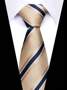 AlanKing 1pc Men's Dark Blue Plaid Striped Paisley Necktie Formal And Party Accessories For Men's Gift Men Necktie