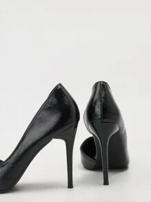 Zapatos de tacón alto sexy, estilo retro europeo y americano, para mujer, para discoteca, tacón súper alto, punta afilada, con cortes calados