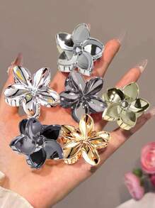 6 pièces Pinces à cheveux à fleurs petites en acrylique effet métal pour femmes, simples et élégantes, barrettes polyvalentes pour les franges, convient pour un port quotidien, look mode doux et frais pour les vacances (sans emballage en carton, le carton est uniquement pour la séance photo) Clips à cheveux pour la Saint-Valentin, accessoires capillaires pour femmes, cadeau de la Saint-Valentin, clips à cheveux pour les vacances d'été, voyage, anniversaire - Multicolore - Voir 6