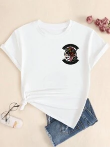 Cotton T-Shirt Casual Style Artistic Comfort Premium T-Shirt Babylook Summer Elegant Breathable - Kem - Xem 2