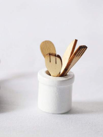 1:12 比例微型木制铲子配件，适用于娃娃屋、微型食物玩具、BJD 摄影道具、微型家居装饰、减压玩具、派对礼品、收藏微型模型