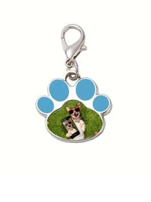 1 Special Pet Photo Keychain - Customizable Stainless Steel Paw Print Keychain Plaque, Engraved Pet Tag Collar Pendant, Perfect For Commemorating Your Beloved Pet, Suitable For Animal Enthusiasts