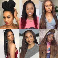 1/8 Packs Senegalese Twist Crochet Hair 14/18 Inch Crochet Hair, Small Twist Crochet Braids Hair Hot Water Setting, Pre-Looped Crochet Braiding Hair