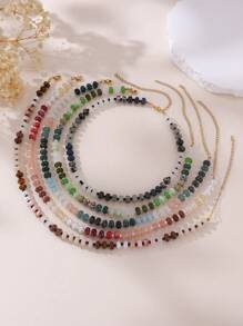NAIZHU 1/3/5 chiếc Vòng cổ hạt đá thủ công cao cấp, Vòng cổ choker phong cách Bohemian Dopamine nhiều màu, Phụ kiện quà tặng tiệc/lễ hội, Màu ngẫu nhiên - Nhiều màu - Xem 9