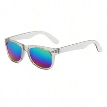 Fashion Children's Fashion Glasses Boys Girls Transparent Color Reflective Frame Rivet Micro-Grain Eyeglasses