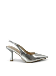 RevReaL Women's Peep Toe High Heels - Elegant And Modern - Silver - View 2