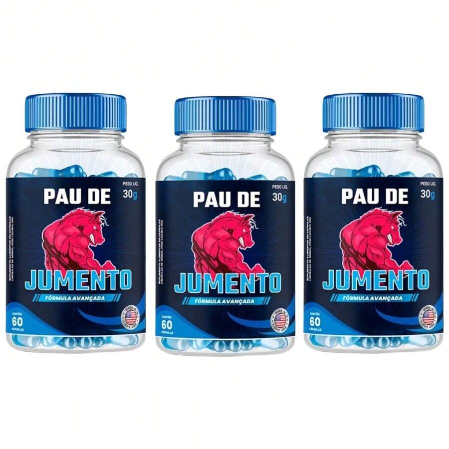 Pau De Jumento - Natural Food Supplement - Kit With 3 Jars Of 60 ...