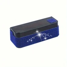 1pc Sparkling Crystal Coin Storage Box, Car Decor Coin Container, Decorative Storage Box, Gift