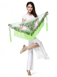 Fashion Sequin Fringe Skirt Dance Belt Skirt Belly Dance