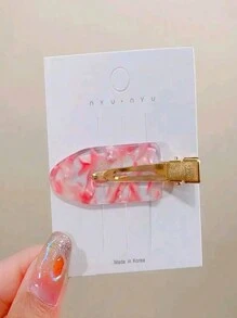 5pcs/Set Elegant Cherry Blossom Pink Acetate Hair Clips - Cute Oval Duck Mouth Hair Pins For Ladies And Girls, Invisible Side Bangs Clips, Suitable For Fashion Updo And Bangs, Perfect For Daily Wear (No Card Packaging), Women, Hair Tools, Curly Hair, Fall, Travel, Hair Tools, Fall, Hair Tools, Stuff, Gifts, Travel, Stocking Fillers, For Women, Stocking Fillers Women, Christmas Gifts, Hair Accessories For Women, Head Accessories - Pink - View 6