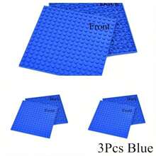 3pcs Plates 16 X 16 Double Sided Baseplate Building Blocks, Base Plate City Parts, Educational Toy Christmas Gifts - Multicolor - View 12