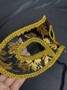 1 pezzo Maschera jazz in flanella, accessorio avvolgente per la testa, per uomini, abito da sera, mezzo viso, accessorio per foto, danze ed altre occasioni, accessorio per coppia