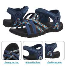 CAMEL CROWN 女士防水徒步凉鞋沙滩凉鞋户外沙滩徒步散步钓鱼