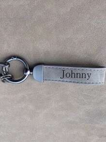 1 Personalized Leather Keychain - Durable PU Leather, Unique Customized Laser Engraved Name, Fashionable And Simple Business Style Design - Sincere Customized Gift For Father's Day And Valentin,Customized Vacation Gifts
