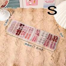 Large, Medium And Small Size Nail Art Transparent Dustproof Storage Box, Wearing Nail Piece Style Sample Display, Portable Travel, Large-Capacity Display, Double-Sided Finishing Book