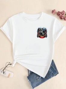 Cotton T-Shirt Comfort Casual Style Artistic Babylook T-Shirt Premium Summer Soft Breathable Women's Babylook - Kem - Xem 2