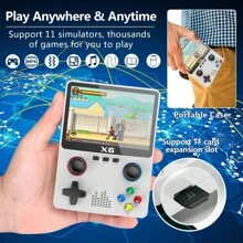Handheld Game Console, Portable Retro Video Game Console With A 32G/64G TF Card Pre-Loaded 10000+ Games, Dual 3D Joystick, 11 Emulators, 2000mAh Polymer Lithium-Ion Battery - Black+64G - View 3
