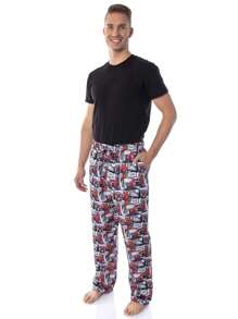 Men's  Comic Book Print Sleep Lounge Pajama Pants - 蜘蛛人的工作 - 查看 2