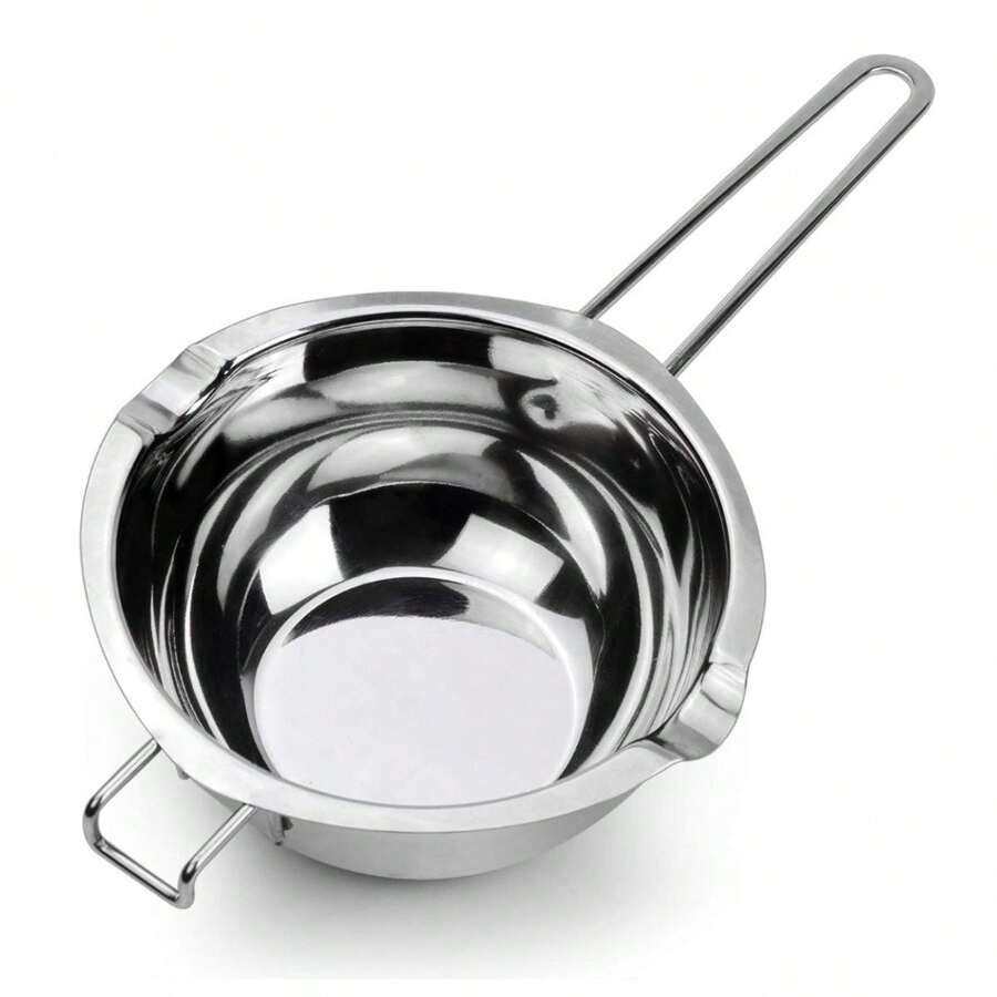 Lecute Olla Fusion acero inoxidable derretir chocolate velas dulces recipiente multiusos cocina fundidor baño maría hogar resistente duradero fácil limpieza utensilio práctico alimentos repostería - Plateado - Ver 1