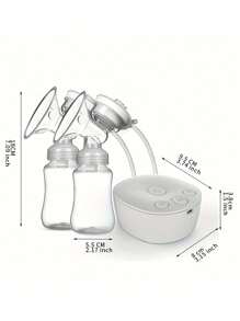Double Electric Breast Pump, USB Powered With 2 Milk Bottles - Multicolor - View 4