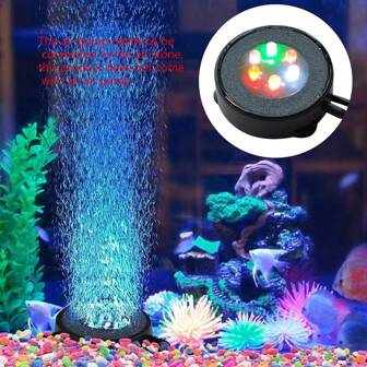 1 件装 LED 水族箱气泡灯鱼缸气幕气泡石盘带 6 种变色 LED