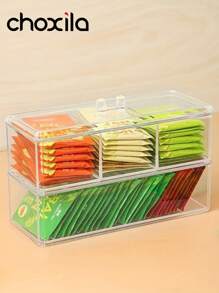 choxila 1 pièce Boîte de rangement pour capsules de café pour café-shop ou salon de thé au lait, accessoires de café filtre, boîte de rangement pour mélangeur à café, cubique, organisateur de sachets de thé, boîte de rangement pour couverts de fête, retour à l'école
