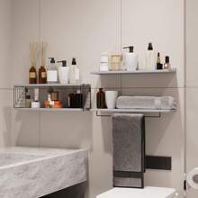 Kệ phòng tắm 3/5 tầng, Trang trí tường, Kệ nổi gắn tường, Kệ phòng tắm trên bồn cầu có lan can kim loại, Trang trí kệ tường phòng, Kệ lưu trữ giấy vệ sinh Farmhouse, Cho phòng tắm, Phòng khách, Phòng ngủ, Lưu trữ và trang trí tường bếp, Trang trí phòng Trang trí phòng tắm Nhà Tổ chức phòng tắm Mùa hè Trở lại trường - Nhiều màu - Xem 9