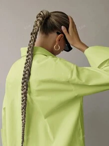 QIANZHIDU Camisa holgada de manga larga de unicolor para mujeres, con sensación relajada, ideal para entrevistas de trabajo, oficina, graduación, primavera, verano y otoño